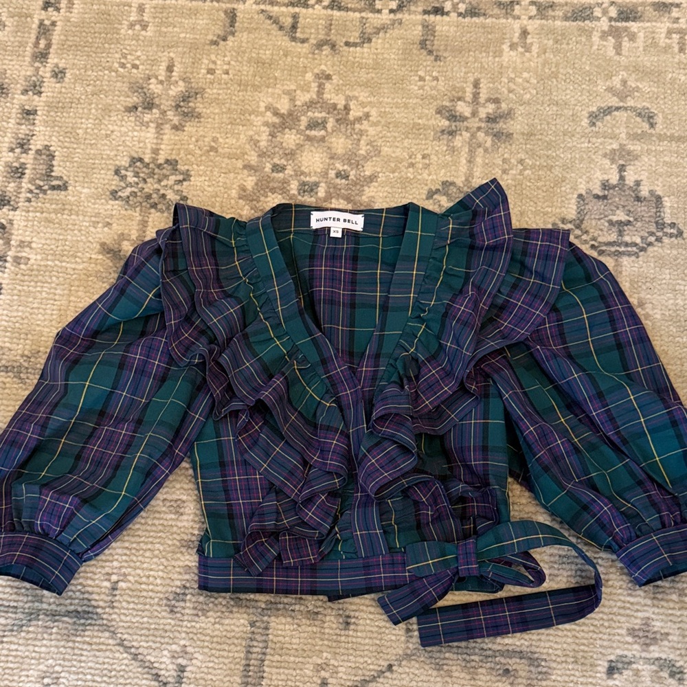 Hunter Bell Tartan Ruffle Blouse